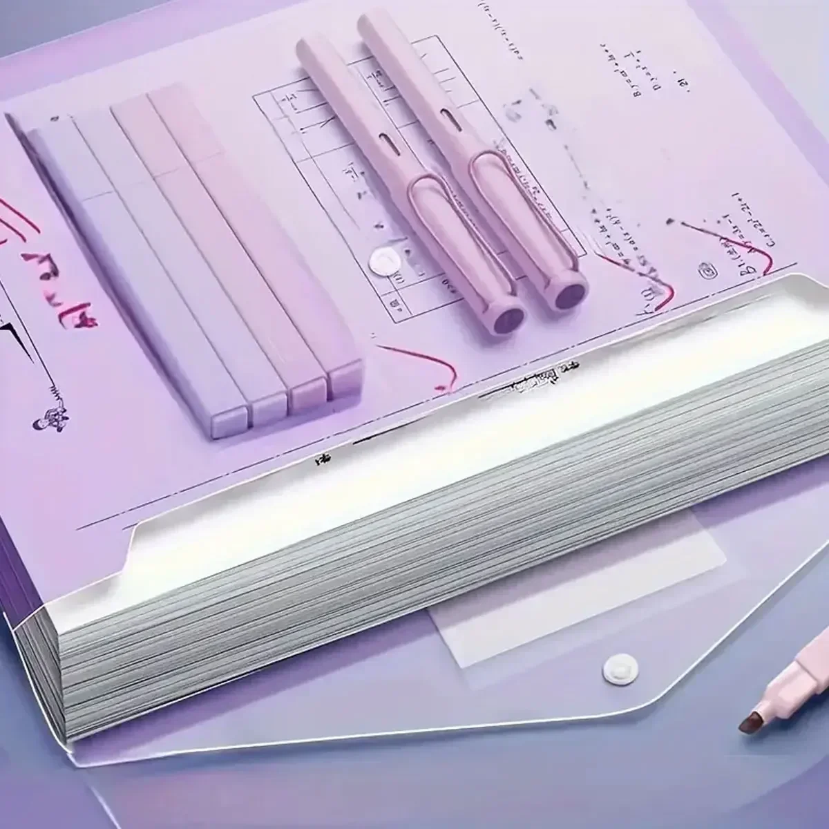 5PCS PP 플라스틱 봉투 투명 재사용 가능한 플라스틱 봉투 방수 폴더 버튼 A4 크기 학교 사무 용품