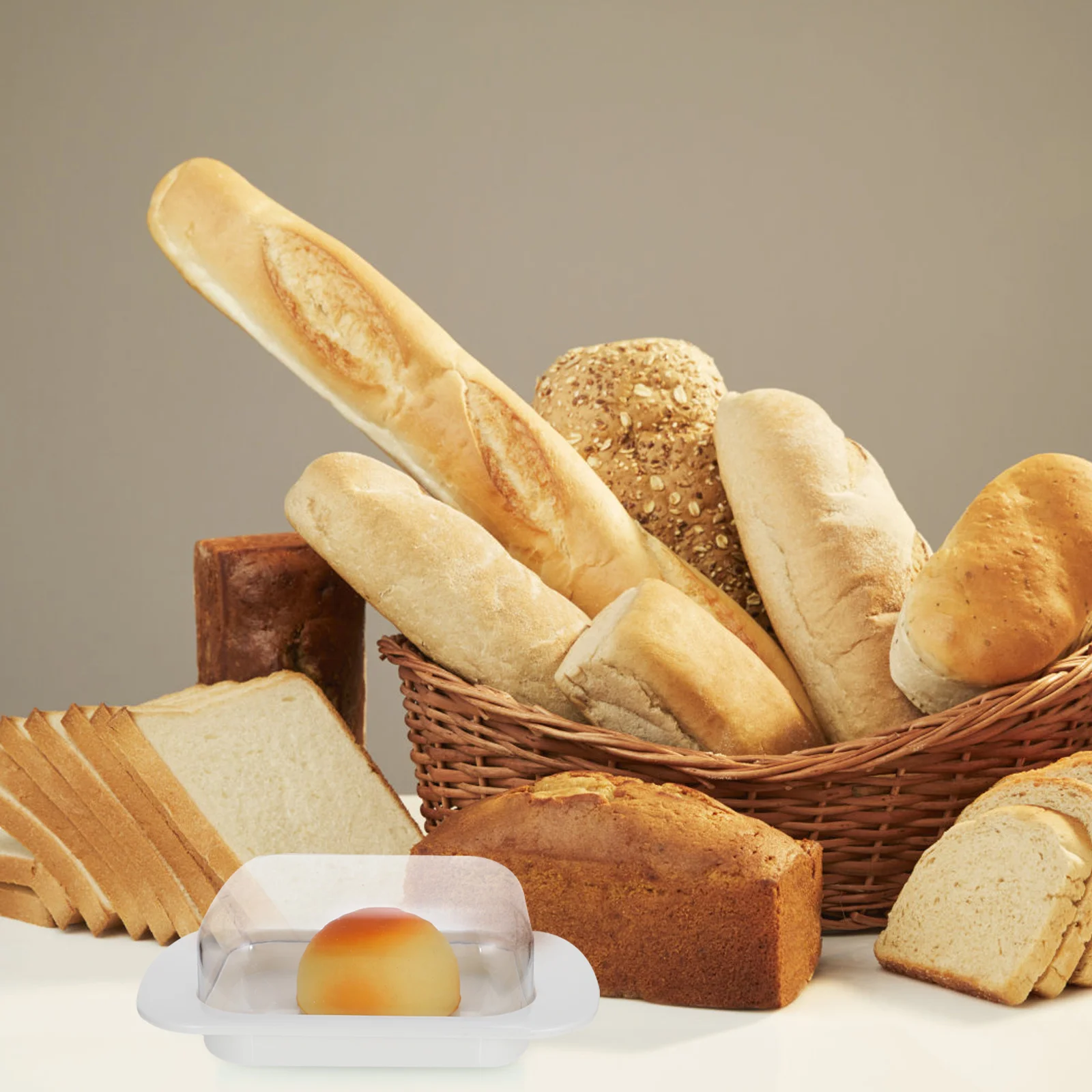 

1 Set Butter Storage Box -Keep Container Kitchen Home Use Multi-Function Cheese Tray Bread Storage Dish Household