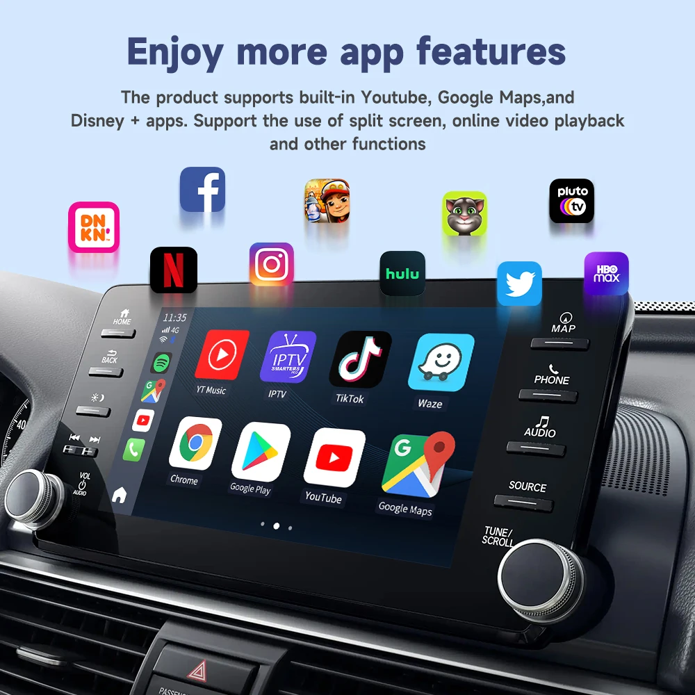 CarlinKit Wireless Carplay Android Auto TV Box Android 13 4+64G Carplay Wireless Adapter Wifi 5.8 AI Box for IPTV Youtube IOS17