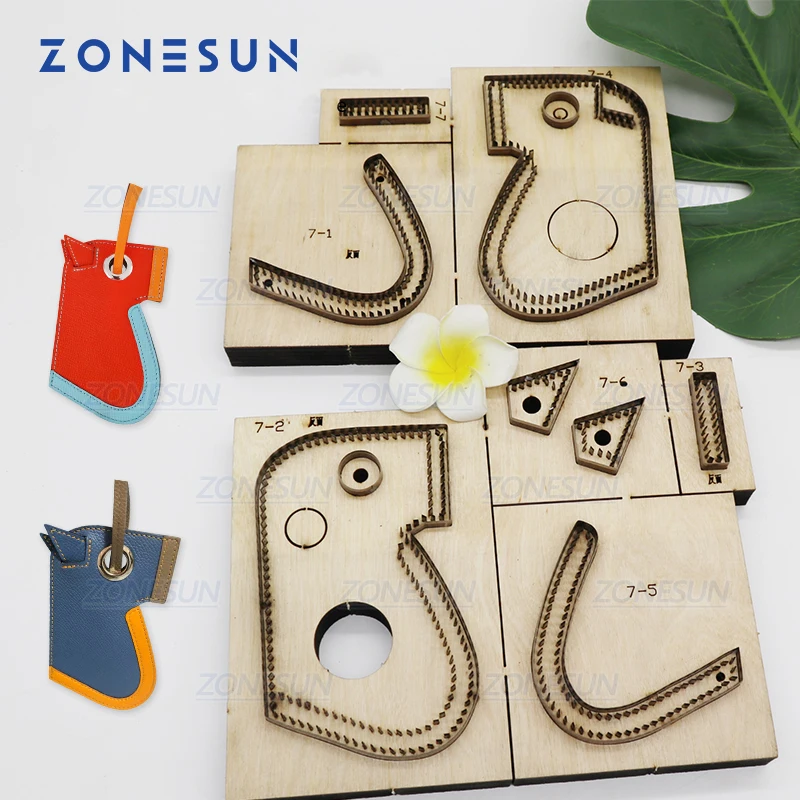 

ZONESUN Custom Horse Leather Key Chain Die Cuts For Handmade Key Ring DIY Hang Decoration Cutting Clicker Die Steel Rule Die