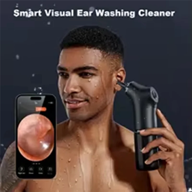 A76X-Visua Electric Ear Irrigator 4 Pressure Modes Ear Wax Removal Ear Cleaning Kit With Camera App For IOS/Android