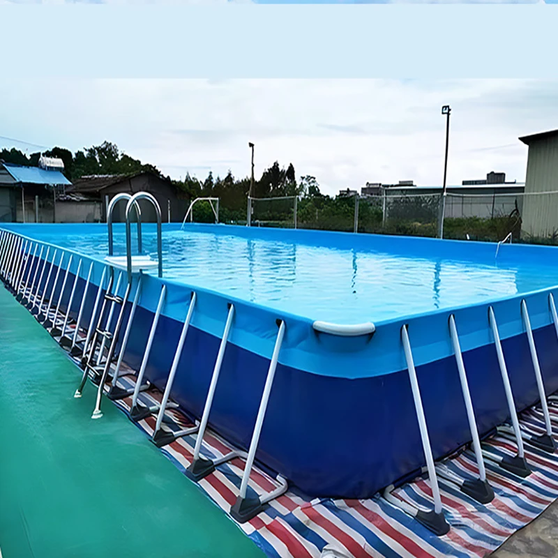 Large Above Ground Steel Wall Rectangular Metal Frame Swimming Pool Metal Frame Swimming Pool Hot Sale Water Park    pool