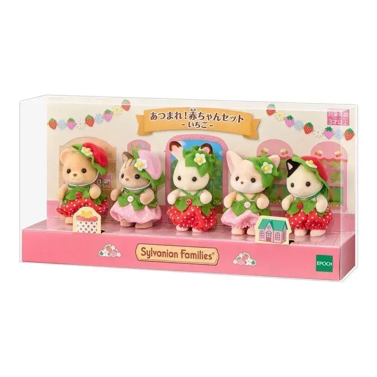 Sylvanian Families Anime Figure A Set Baby Strawberry Easter Fruit Kawaii Cute Desktop Decoration Christmas Gift For Children