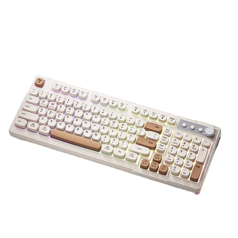 Wireless keyboard and mouse set, silent mechanical feel, girls computer office game, bluetooth wired keyboard and mouse
