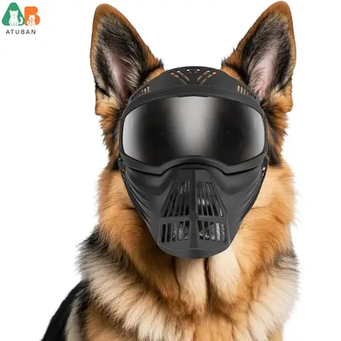 ATUBAN Dog Goggles with Face Shield for Large Breed,Dog Mask Cool Headgear for Halloween Cosplay for Training,Walking,Adjustable