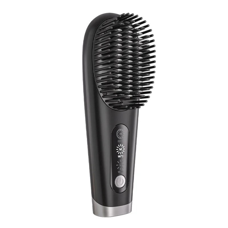 wireless charging negative ion hair straightener,charging hair straightener, roll and straighten dual-purpose electric comb