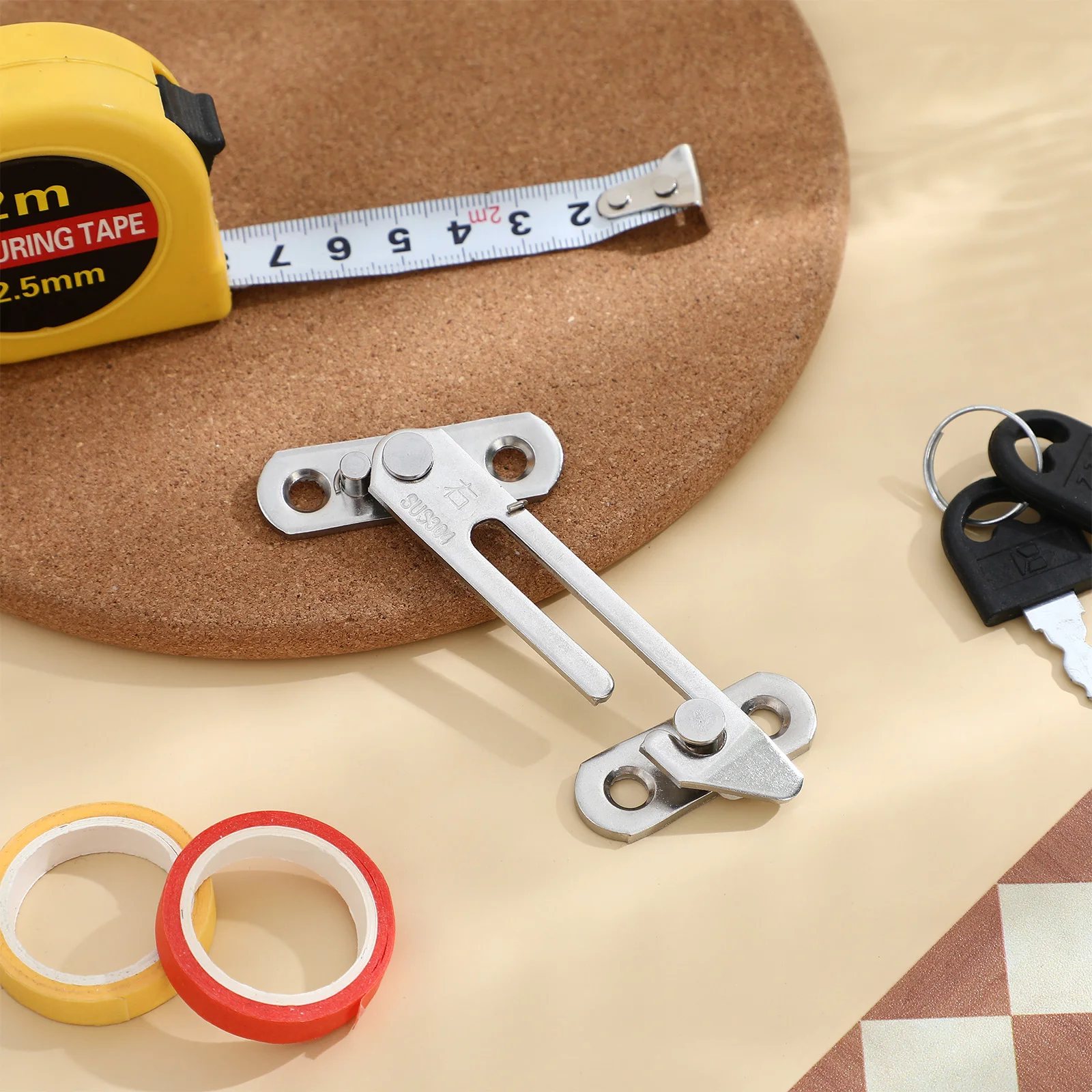 

4Pcs Window Safety Lock Concealed Restrictor Lock Stopper Easy Install Window Opening Angle Limiter Stopper with Key