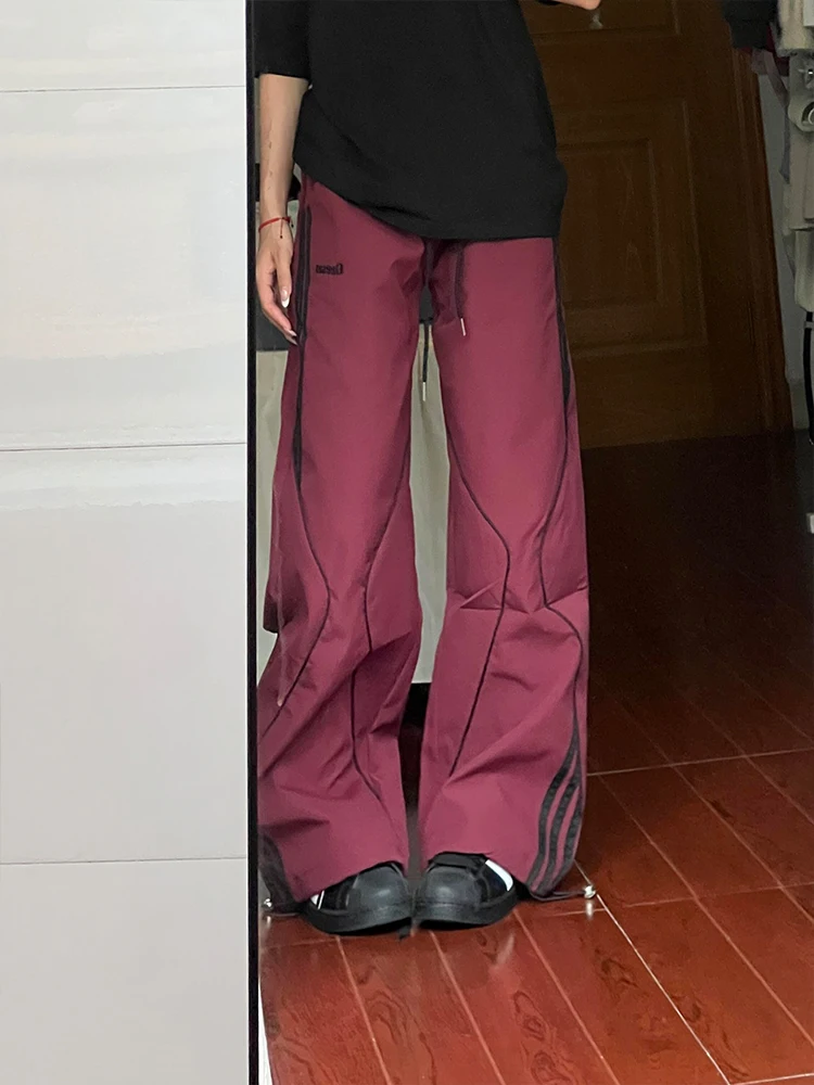 

American Deconstructed Stripe Men's Spring Autumn Straight Leg Sports Pants Casual Trousers Hip Hop Trendy Brand Youthful