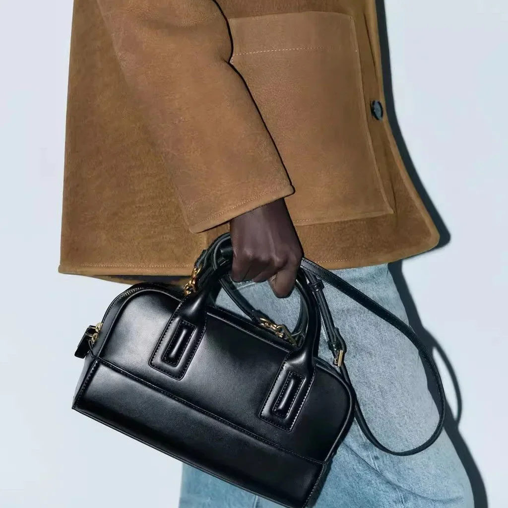 موضة حقائب بوسطن السوداء للنساء حقائب اليد عالية الجودة حقيبة كتف فاخرة مصمم حقائب نسائية 2025 جديد بولي PU المحافظ الجلدية #3