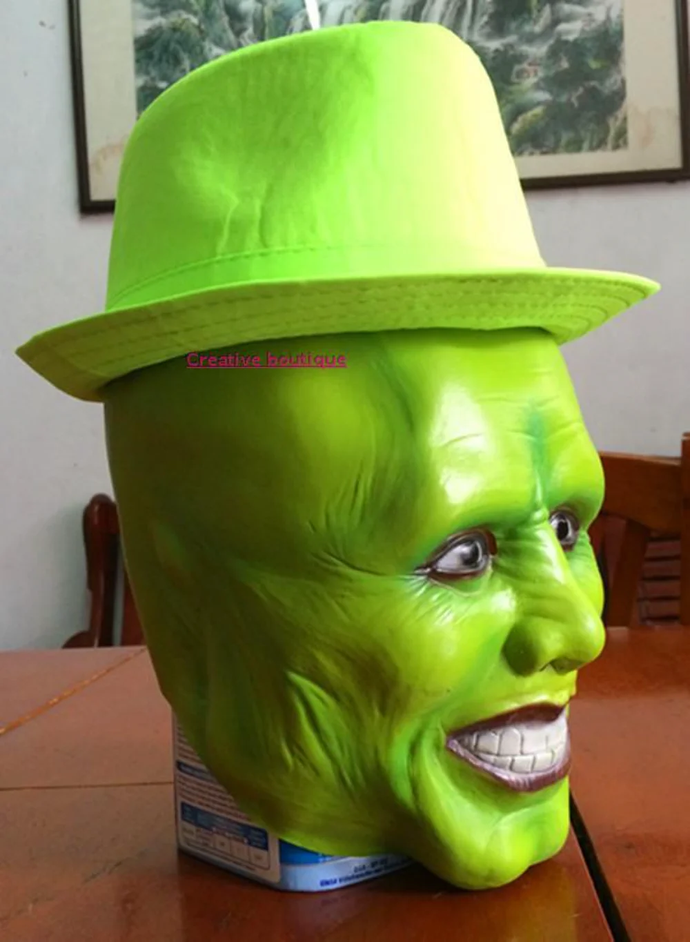 Luxury Latex Famous Movies The Mask Jim Carrey Male Mask Mens Fancy Dress Superhero Comic Adults Costume Accessories Toy Mask