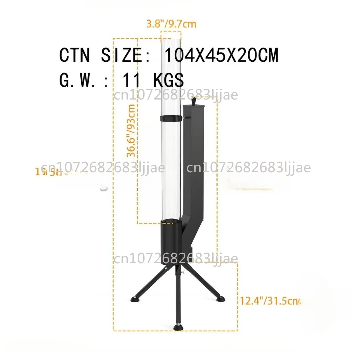 Outdoor Vertical Rocket Heater - Ideal for Camping, Patio, Winter - Wood & Pellet - Burning Stove