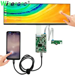 Wisecoco 14.5 Inch Stretched Bar LCD Display IPS 2560x720 2K Long Strip LCD Panel Capacitive Touchscreen USB-C Driver Board