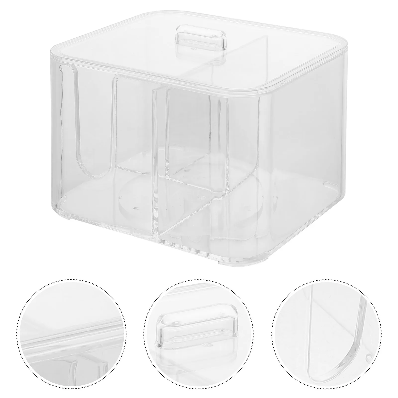 

1Pcs Storage Box High-Quality Desktop Organizer for Cotton Swabs Pads Dental Floss Powder Puff Makeup Accessories
