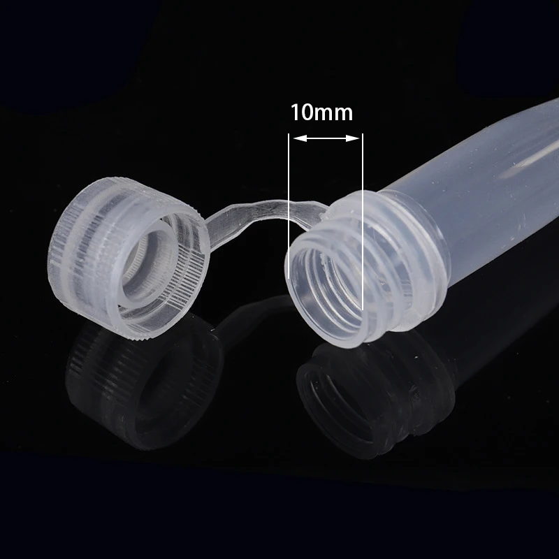 Mini 1.5ml Centrifuge Tube with 10 Test Tubes Transparent Plastic with Gaskets Container  Scientific Laboratory Testing Access