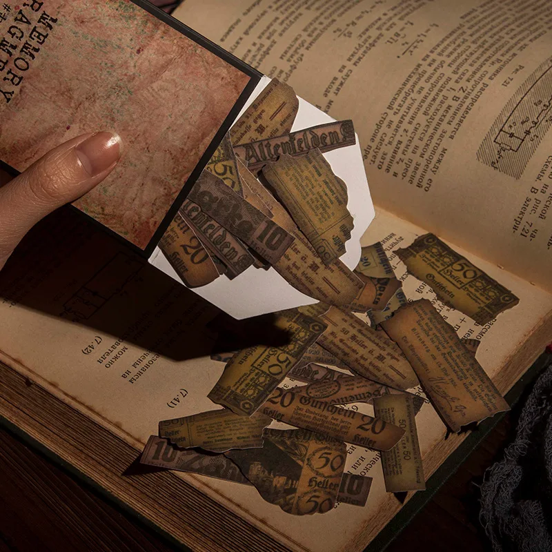 45pcs/pack Vintage Stickers Retro Unique Design for Scrapbooking Album Craft Making DIY Accessories