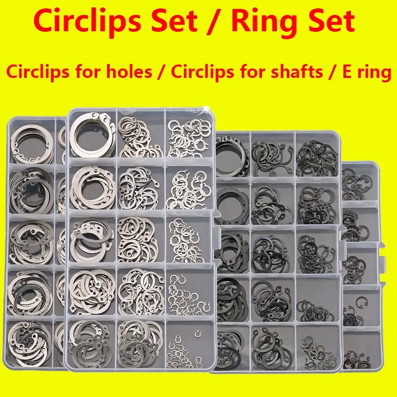 Clamp Spring  Split Washer C-type E-type Circlip Plier Set Circlips for Holes / Circlips for Shafts / E Ring Combination Set