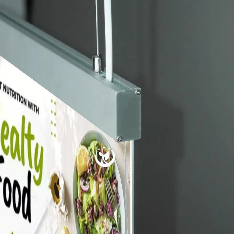 custom.Custom Light Box Retail Front Window Display Hanging Double Sided Ceiling Advertising Rectangle Shape