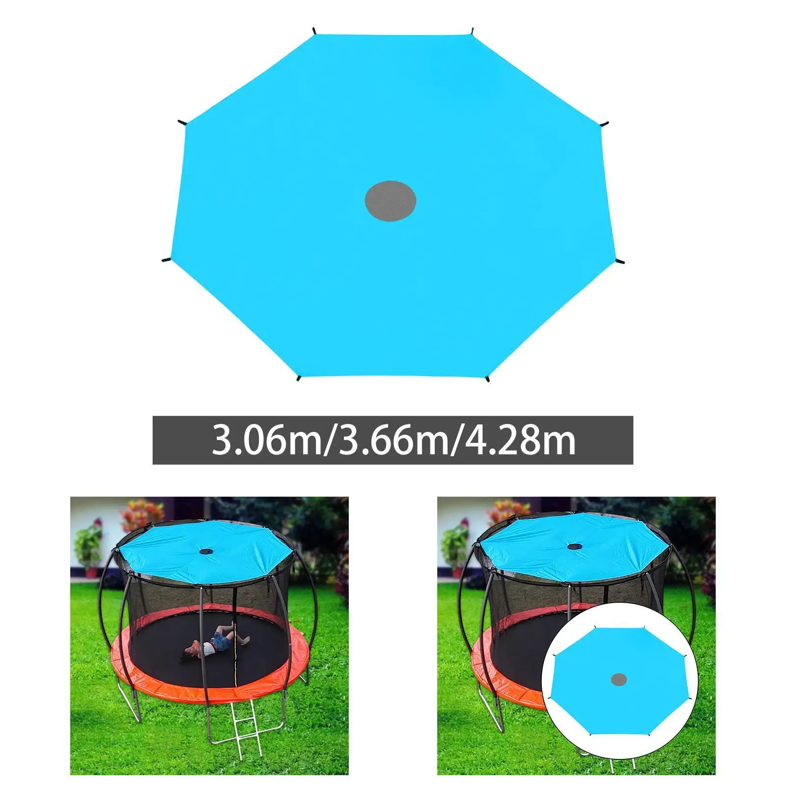 Trampoline Protective Cover Sunshade Outdoor Canopy Waterproof PP Material for 8 Pole Play Equipment