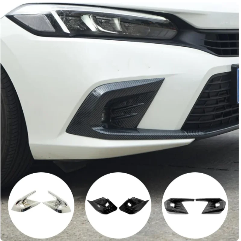 

For Honda Civic 11th Gen 2022 2023 2024 Front Fog Light Lamp Cover Trim ABS Plastic Car Eyebrow Accessories Exterior Decoration