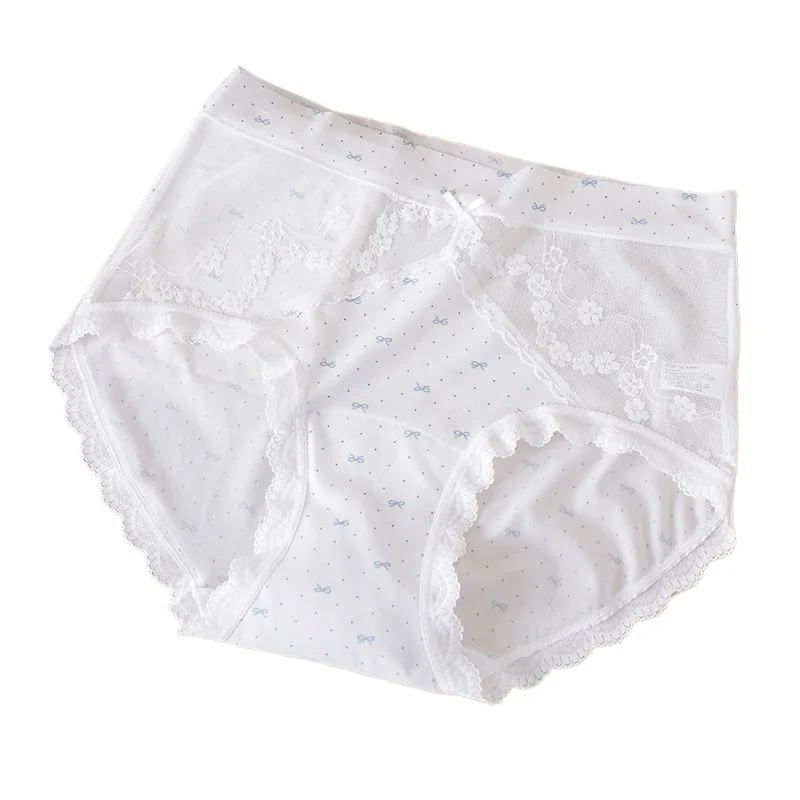 Women's 110KG Extended Crotch Breathable High Waist Lace Seamless Briefs 2026 Summer Thin Panties Ice Silk Large Size Underwear