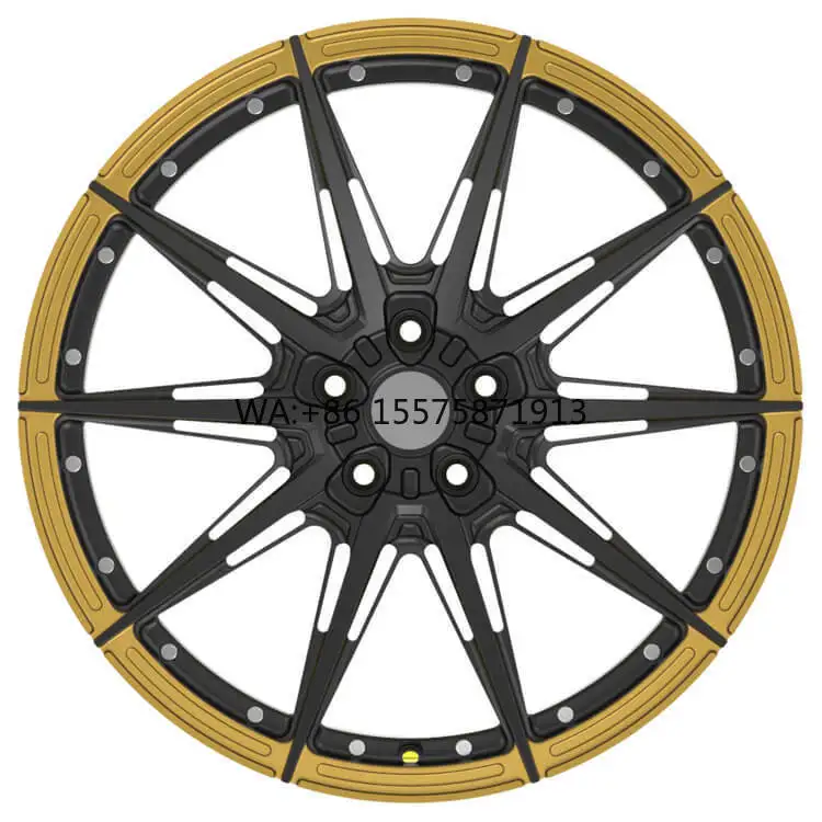 

HT Gold Luxury Car Forged Aluminum Alloy High Performance Wheels 1 Piece Custom Color 5x112/120 40mm 30mm for Universal Vehicles