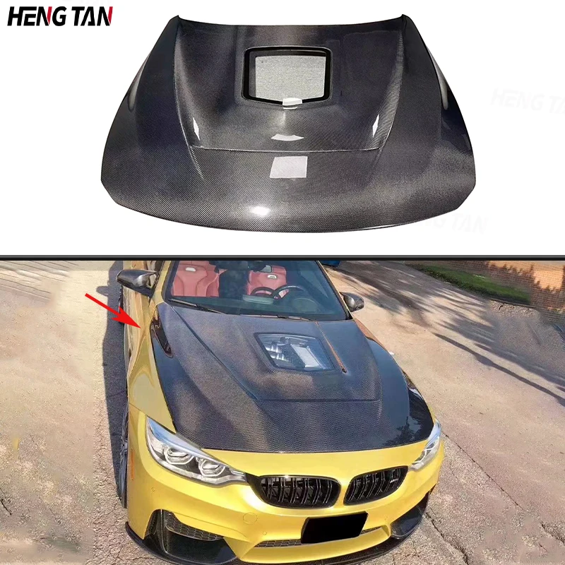 For BMW M3 F80 M4 F82 F83 2014-2020 IM Style Carbon Fiber Car Front Bumper Engine Cover Hood Bonnet Vent Parts Body kit