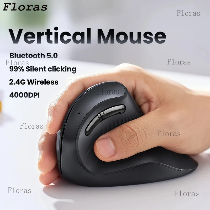 Ratón Vertical inalámbrico Bluetooth 5,0 2,4G ergonómico 4000DPI 6 botones silenciosos para MacBook Tablet portátiles ordenador PC ratones