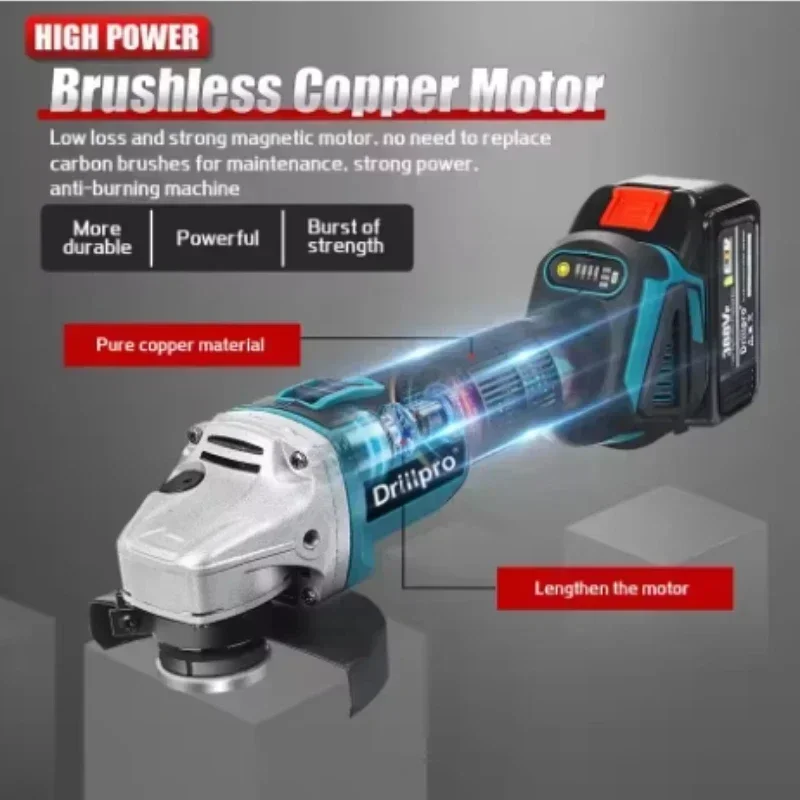 Brushless Lithium Electric Angle Grinder Rechargeable Cutting Machine High Power Polishing Machine image 3