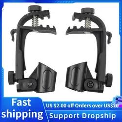 2pcs Adjustable Clip On Drum Rim Shock Mount Microphone Mic Clamp Holder Adjustable Clip On Drum Mount Microphone Holder