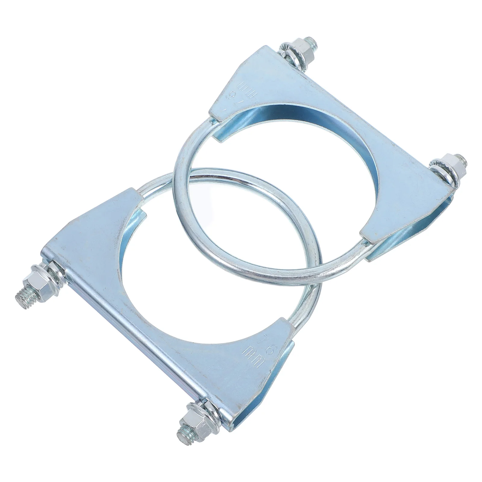 

2Pcs 3Inch Double Pipe Clamp for Exhaust Muffler Tubes Durable Ubolt Double Pipe Clamp Hose Sealing Car Accessories
