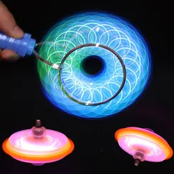 1Pc Colorful Luminous Gyro Magnetic Spinning Top Rotating Gyroscope LED Light Gyro Wheel Magic Spinning Yo-Yo Ball Kids Gift Toy