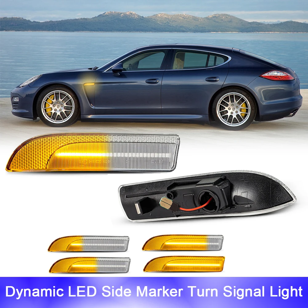 LED Repeat Blinker Front Fender Side Marker Light For Porsche Panamera 970 Chassis G1 2009-2016 Canbus No Error Indicator Lamp