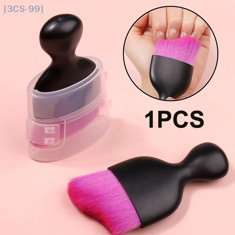 Professional Nails Art Dust Brush Brush Oval Gel Dust Cleaning Make Up Purplish Red Wavy Brush Manicure Tools