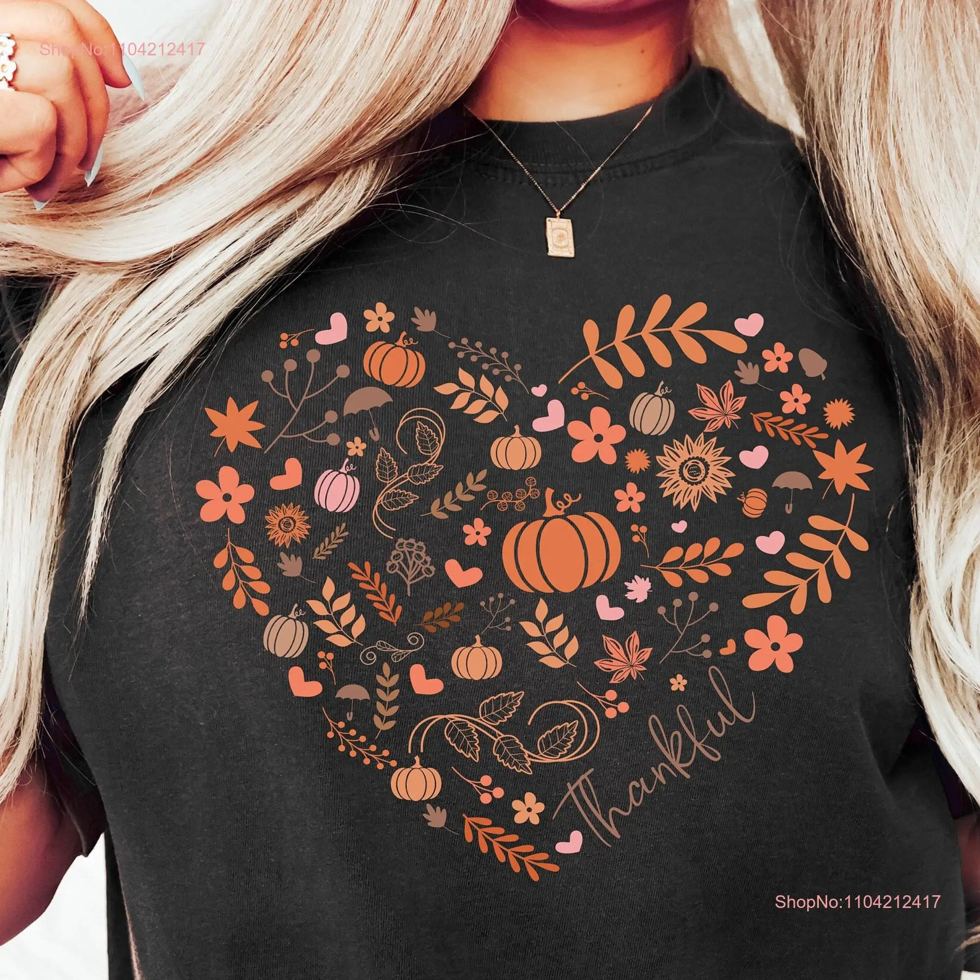 Thankful SweaT T Shirt Thanksgiving Women's Fall Crewneck Cozy Sweater for Her long or short sleeves