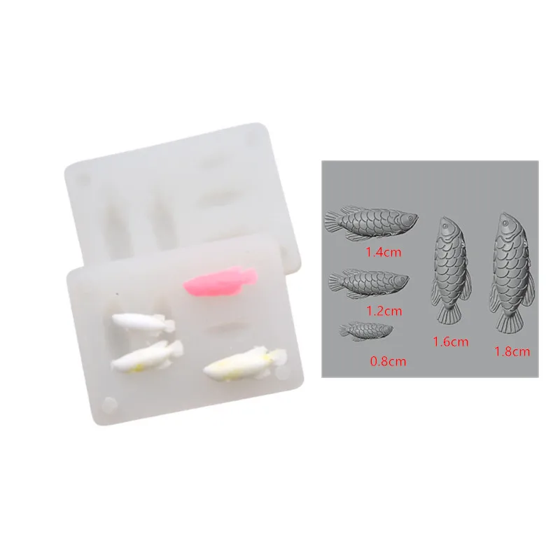 3D cute Mini Arowana Fish Silicone Mold Pottery Clay Fish DIY Mould Tools Doll House Jewerly DIY tools