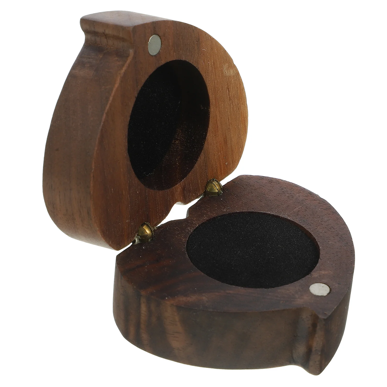 

Heart Shape Wooden Ring Box Wedding Ring Holder Compact Jewelry Display Box for Proposal Engagement Jewelry Display Holder