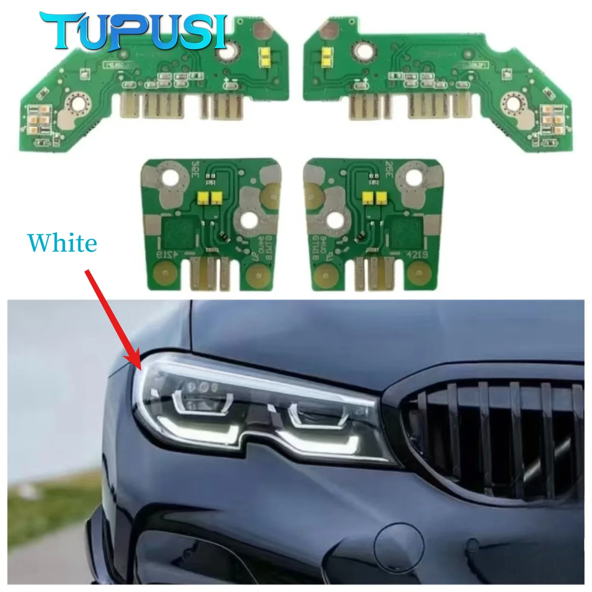 White LED Angel Eyes for BMW 3 Series G20 G28 320i 330i 340 2020-2022 Daytime Running Light Module PCB Boards Chips New