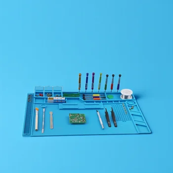 Soldering Station Mat Silicone Work Mat Heat Resistant 932°F Anti-Static Magnetic Mat for Electronic Phone Laptop Watch Repair