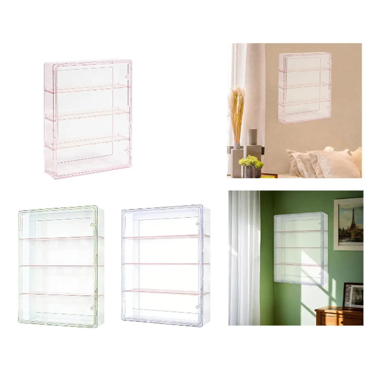 Présentoir de figurines mural de bureau, vitrine transparente anti-poussière, boîte de rangement de poupées, présentoir pour Souvenirs, jouets, Statue