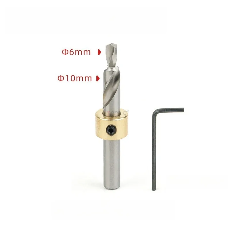 

6mm/8mm/10mm/14mm Aluminum Profile Stainless Steel Drill Sleeve Step Drill Professional Durable Woodworking Tool Part Detachable