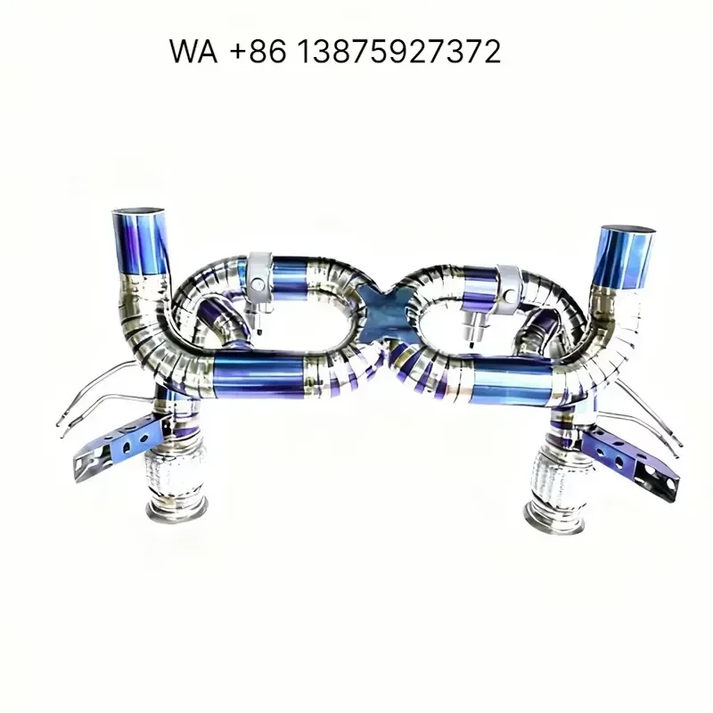 Wmwmnu GDR Exhaust Catback Titanium Alloy 1.2mm Thickness Blue Burnt Finish for 2020+ Huracan EVO STO Euro6 5.2 V10 Valves 3