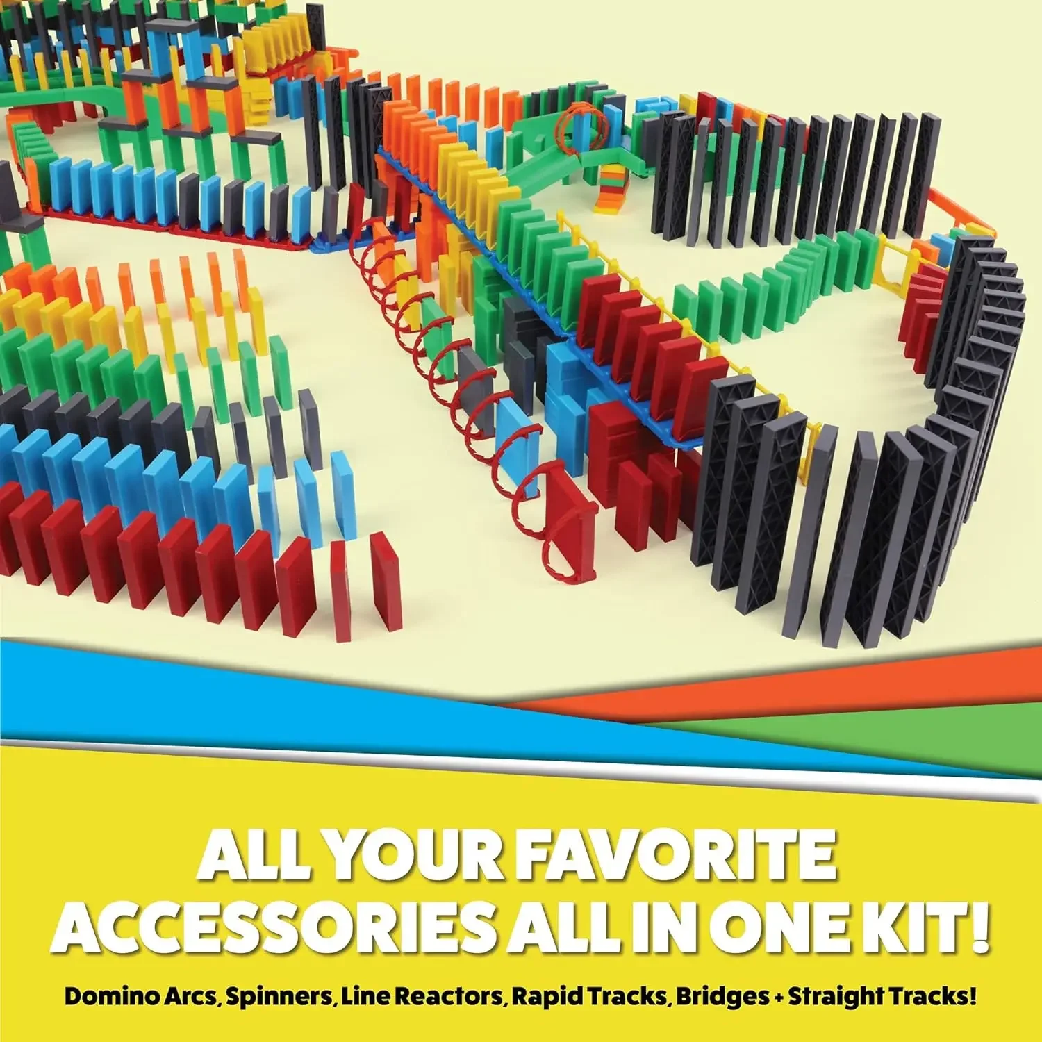 Pro-Domino Kit | Dominoes Set, STEM STEAM Small Toys, Family Games for Kids, Kids Toys and Games, Building, Toppling, Chain Reac