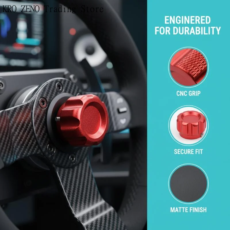 Racing Cockpit Simulator Button 20mm Metal Knob with 6mm Holes for Gaming Steering Wheel DIY Accessories