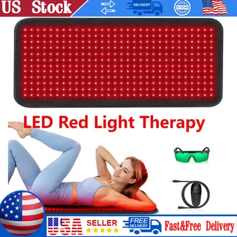 LED Red Light Therapy Mat Infrared Light Therapy Pad For Body Back Waist Knee Joint Pain Relief 31.6x11.8inch Large Wrap Pad