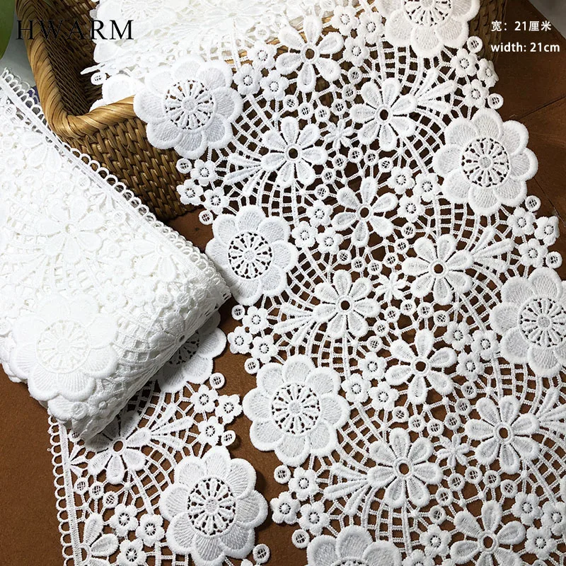 African Lace Fabric Dress Sewing Trim New Milk Silk Water-soluble Embroidery Diy High-Grade Curtain Non-Elastic Skirt Clothing