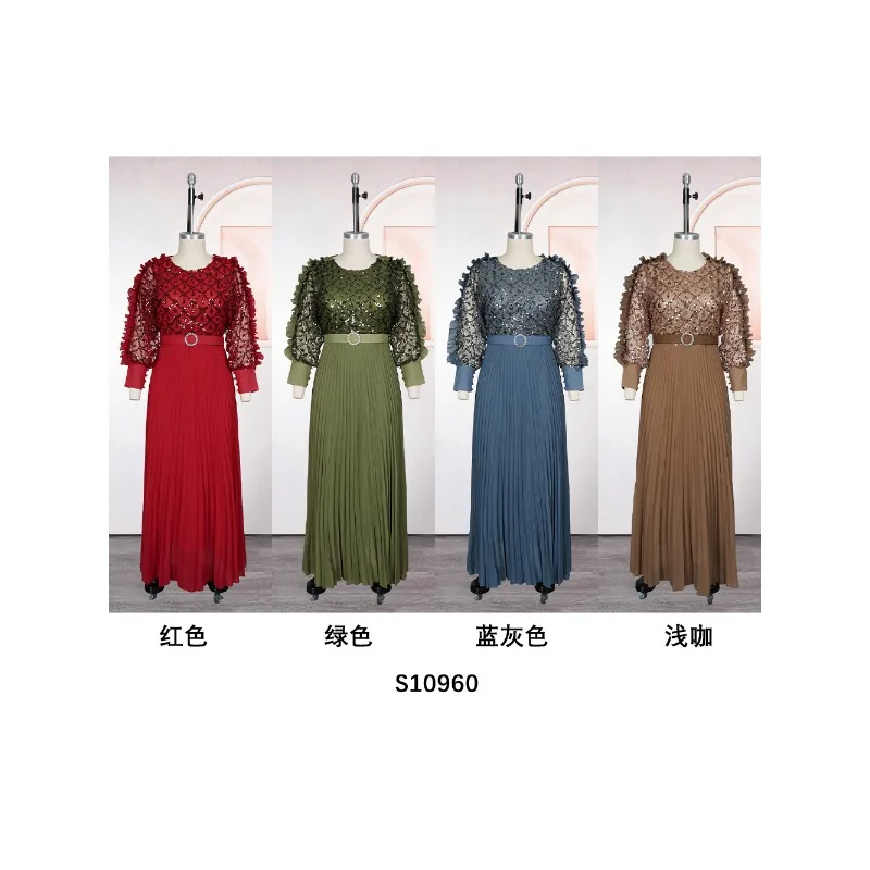 

Роскошные вечерние платья с пайетками для женщин, новинка 2026 года, большие размеры, Турция, мусульманское длинное платье для свадебной вечеринки, Дашики, Анкара, африканская одежда