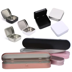 1PC Mini Metal Hinged Tin Box Portable Small Rectangular Flip Iron Box Storage For Candy Jewelry Collect Home Party Supplies