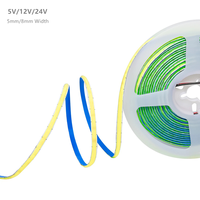 5V 12V 24V COB Strip Light 5mm 8mm Width Dimmable High Density Flexible Linear LED Tape CRI90 3000K 4000K Cool White 6000K 5M