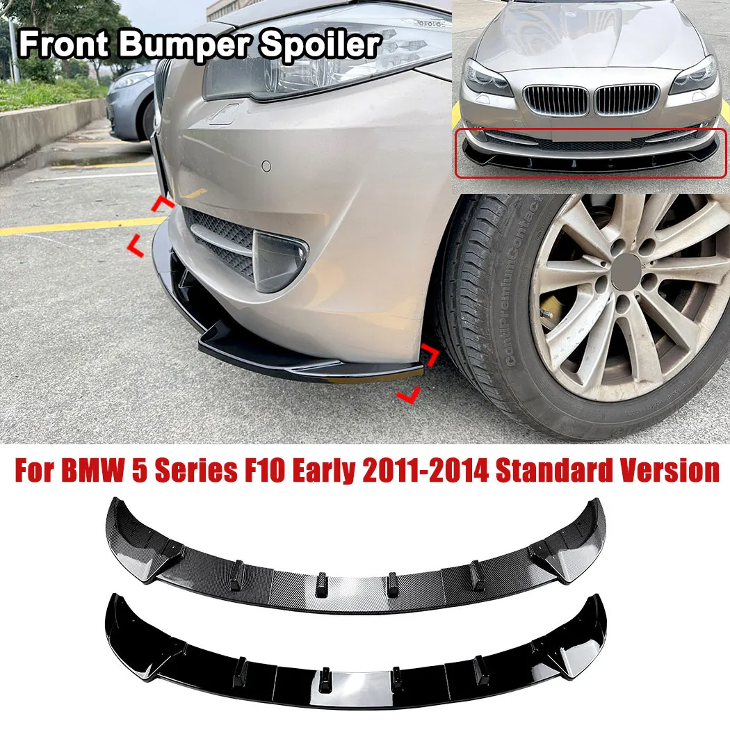 Car Front Bumper Spoiler Front Lip Shovel Splitter Exterior Guard Body Kit For BMW 5 Series F10 Early 2011-2014 Standard Version