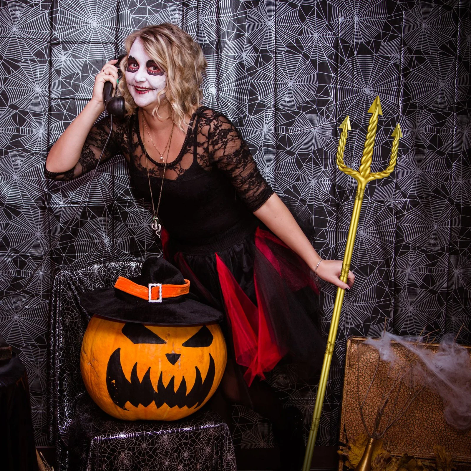 هالوين الشيطان الملعب شوكة زي ملحق الدعامة المرحلة حفلة أطفال شيطان خفيفة الوزن البلاستيك الكبار ترايدنت الموظفين الديكور